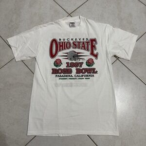 Vintage Ohio State Buckeyes Shirt Mens M White Oneita 1997 Rose Bowl Double Side